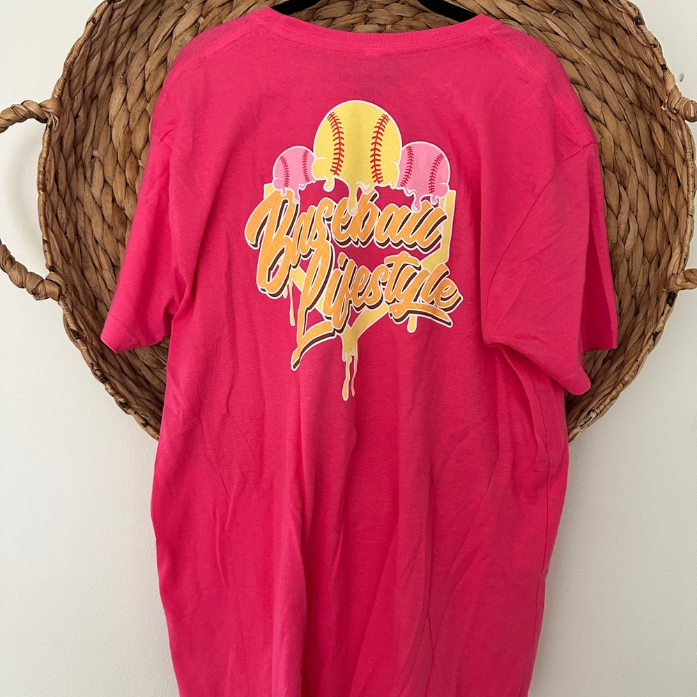 Baseball Lifestyle Ice Cream Pink T-Shirt | Men’s Large
